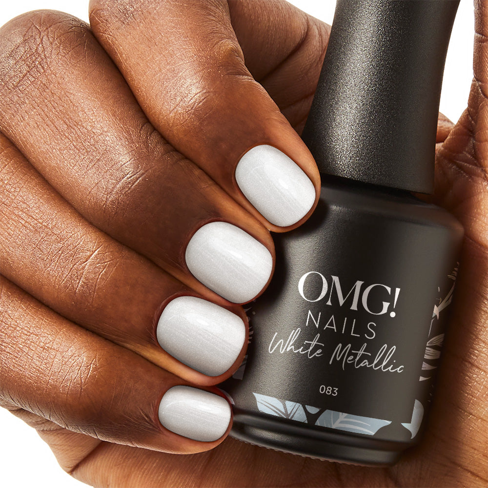White Metallic Gel Polish